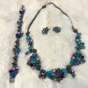 4 Piece Set - Necklace, Bracelet and Earrings